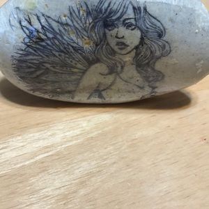 Beautiful Fairy Stamped Rock